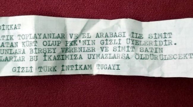 İzmir'de evlere "İntikam Tugayı" imzalı tehdit mesajları bırakıldı
