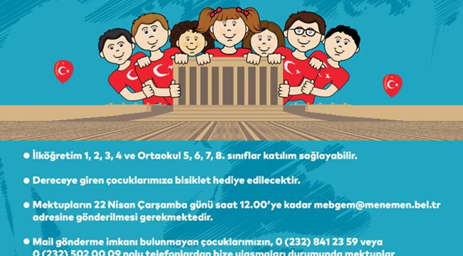 Menemenli Cumhuriyet çocukları 23 Nisan’da Ata’sına mektup yazıyor