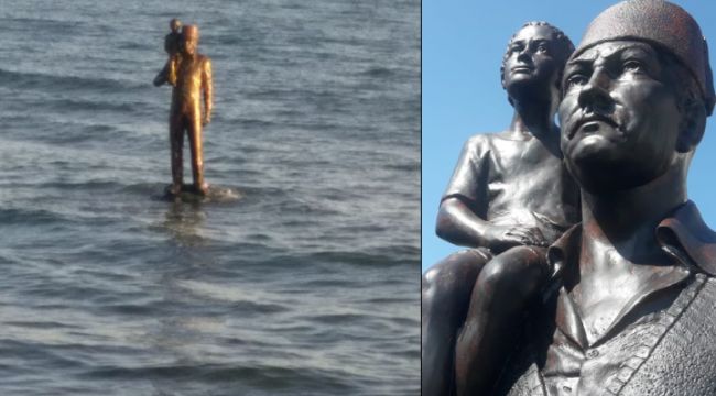 Türkiye'nin ilk ve tek Ali Rıza Efendi heykeli Körfez'de inci gibi parlıyor