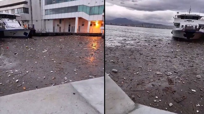 Karşıyaka'da şok eden olay... Vapur var, deniz yok!