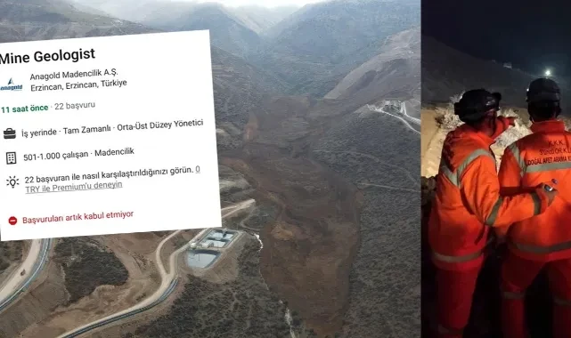 Anagold, 9 işçi siyanürlü toprak altında aranırken verdiği 'eleman aranıyor' ilanını geri çekti