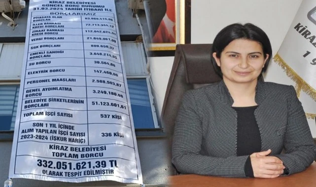 AKP'den CHP'ye geçen Kiraz Belediyesi'nin borcu binaya asıldı