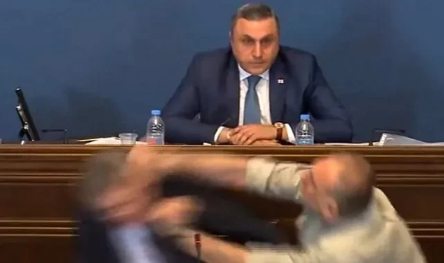Gürcistan parlamentosunda yumruklar havada uçuştu
