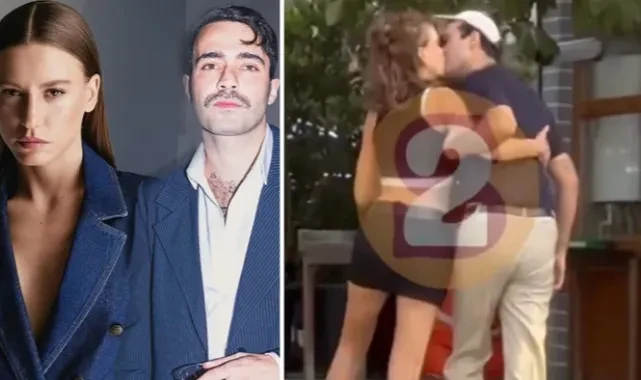 Serenay Sarıkaya ve Mert Demir dudak dudağa sobelendi