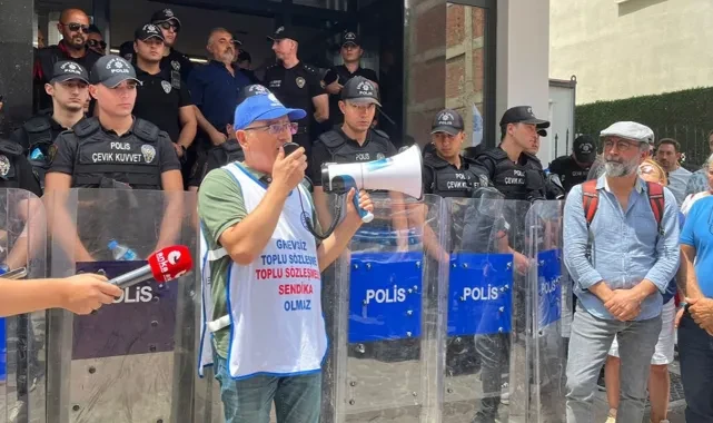 Eylem yapan emekçiler CHP il başkanlığına yürüdü: Sınırlayıcı yasaların arkasına sığınmayın