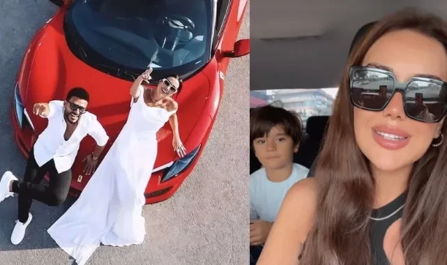 Dilan Polat'ın oğlu Milan Efe, Ferrari görünce dayanamadı: Annemin arabası!