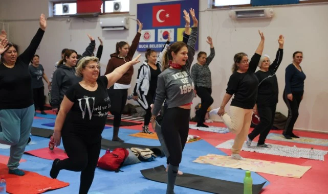 Bucalı kadınlar güne zinde başlıyor