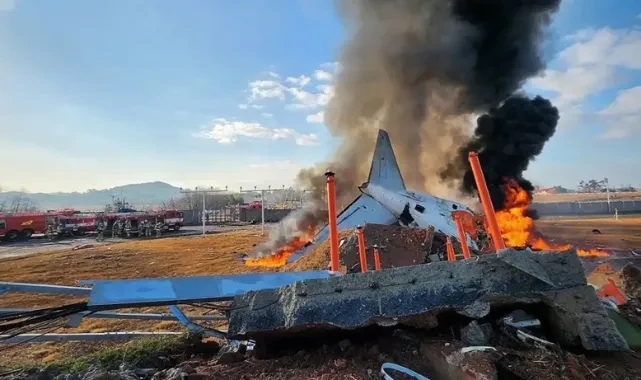 Güney Kore'de Korkunç Kaza! Uçak İnişteyken Alev Alev Yandı: 122 Kişi Öldü, Sadece 2 Kişi Kurtuldu