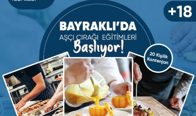 Bayraklı’da ücretsiz ‘aşçı çırağı’ eğitimi 